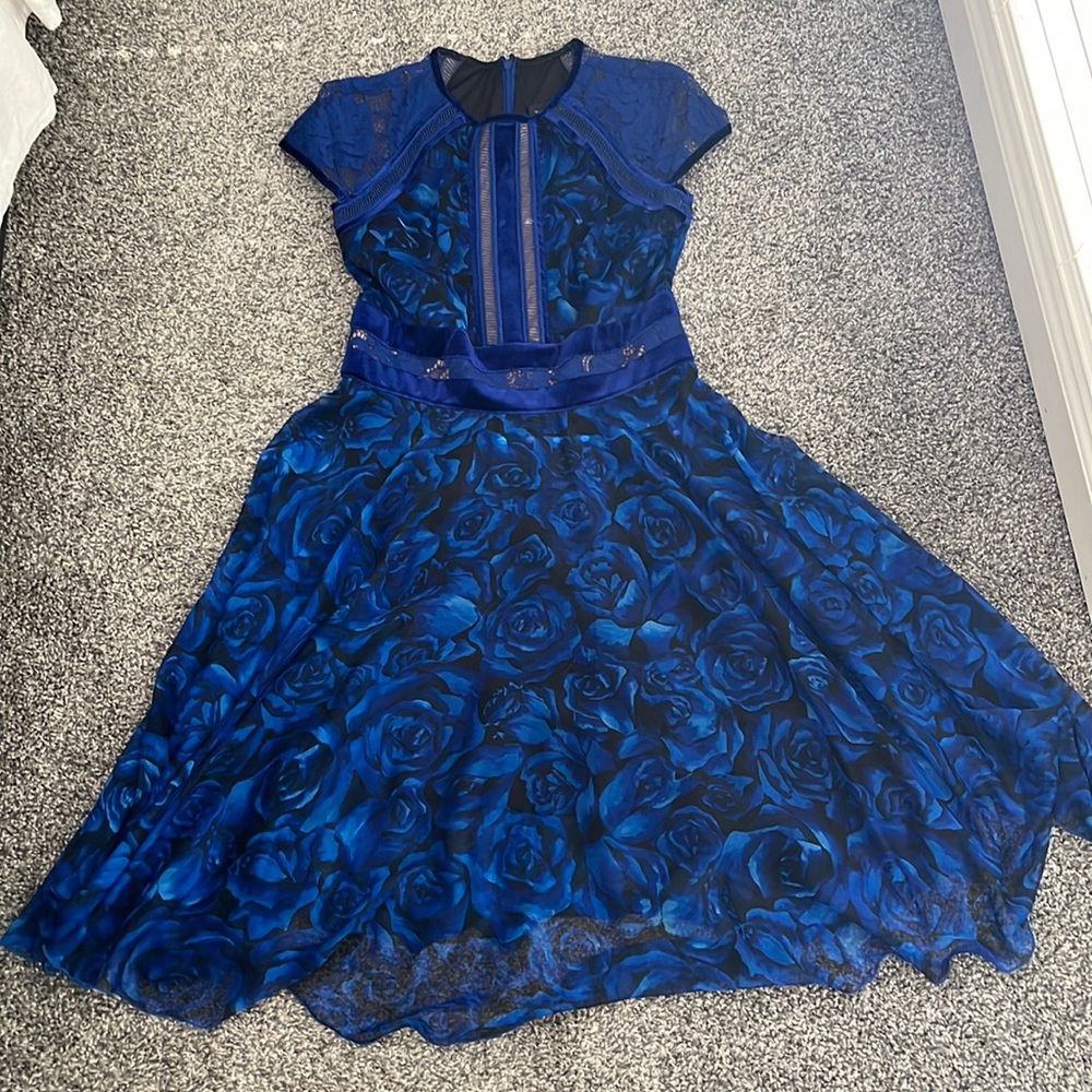 Gorgeous blue rose print dress